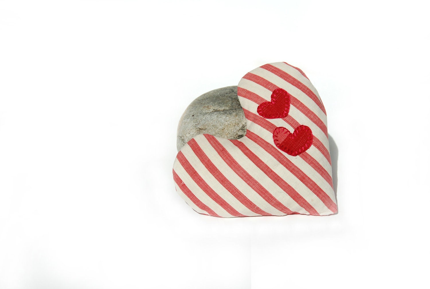 Hearts Mine Red Pink French Ticking Lavender Sachet