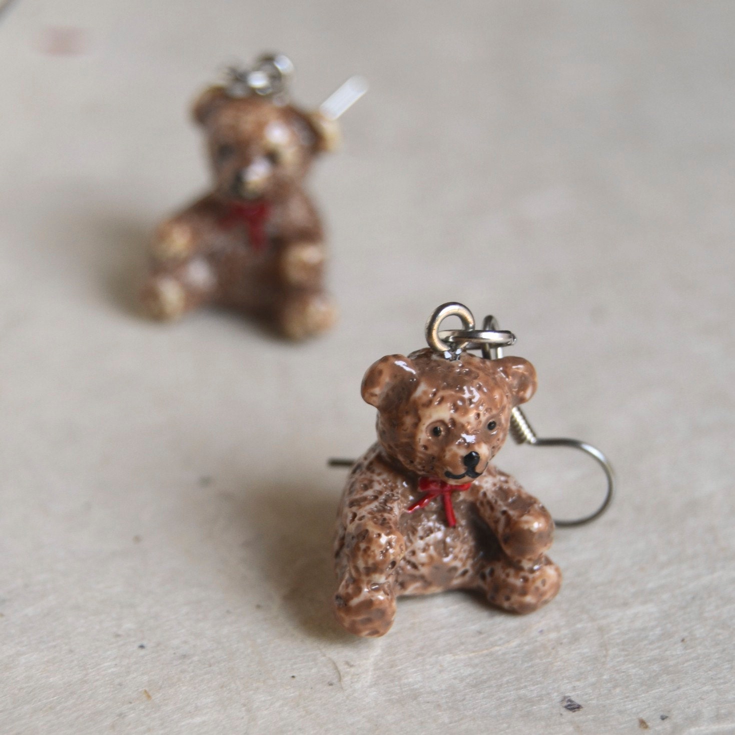 teddy bear earrings