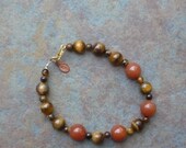 tiger's eye and red aventurine bracelet