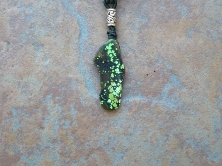 chinese silk cord necklace with nebula stone pendant