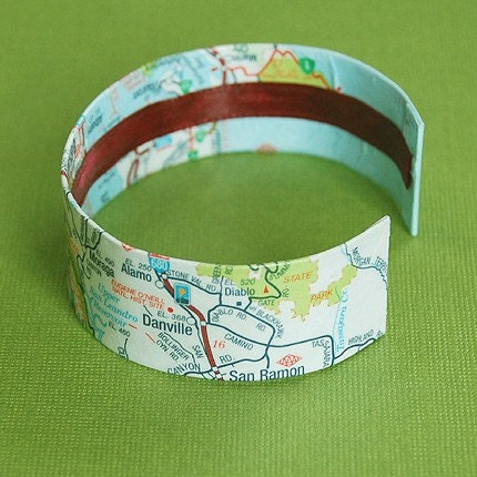 Map of San Francisco - East Bay CA Area Map Cuff Bracelet - style 2