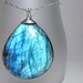Labradorite necklace - teardrop stone pendant - ''Shiver''