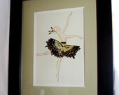 Real Butterfly Wing Ballet Dancer Ballerina Original Winged Art Piece with Tiger Swallowtail Butterfly Wings  OOAK