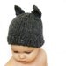 knit baby hat photo prop, cat - itty bitty kitty in charcoal grey, size 9 to 18 months, ready to ship, woodland waldorf fashion