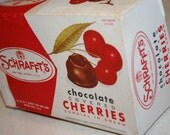 Antique Vintage Schraffts Chocolate Covered Cherries Candy Box