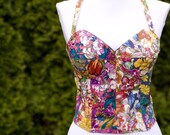 SALE - Vintage Bustier Flower Top