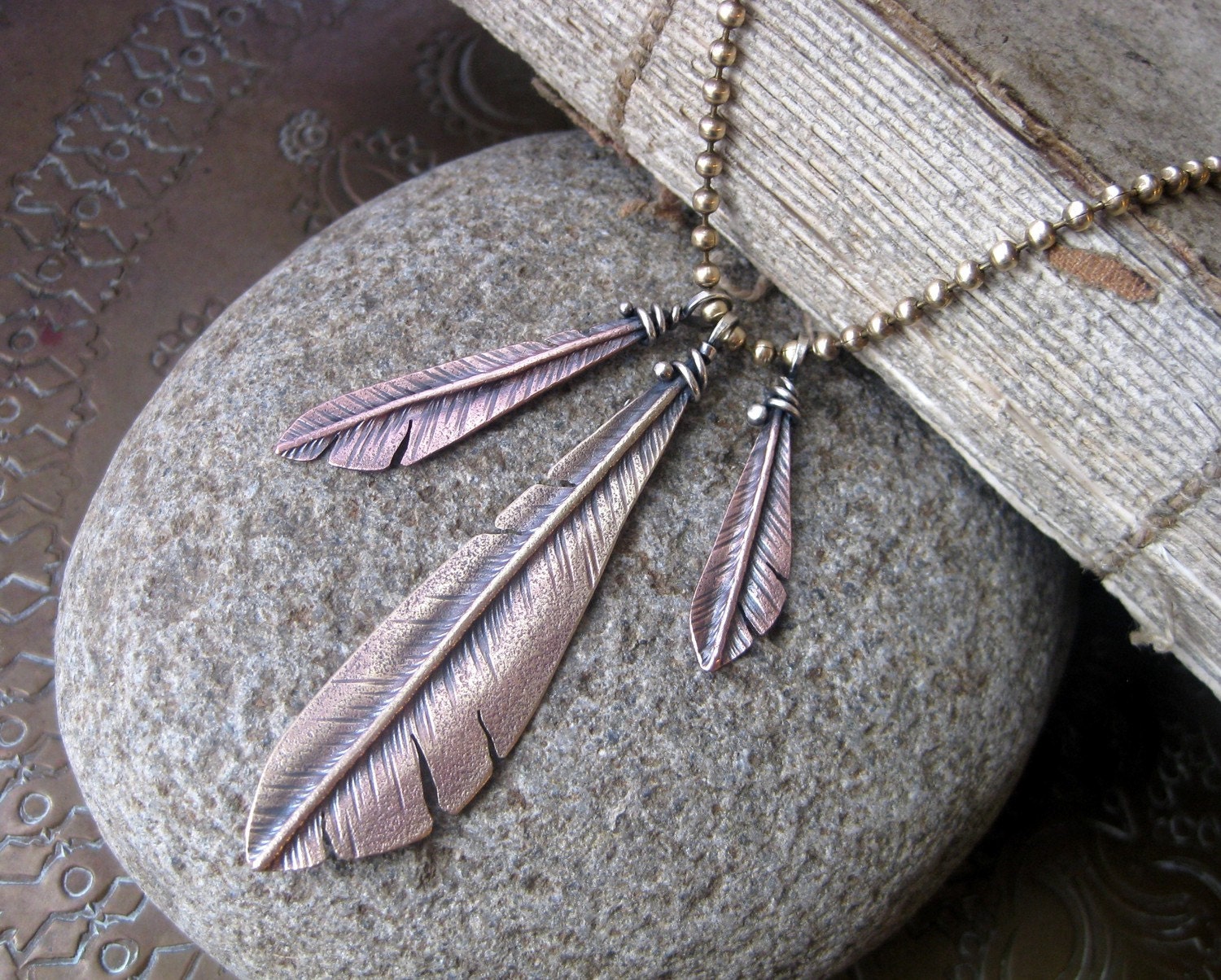 Woodpecker Flight  Feather Necklace
