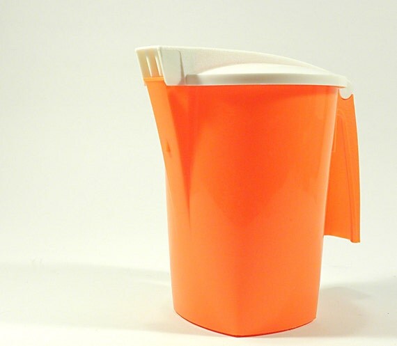 super orange plastic hospital water pitcher . . . by jetsetvintage