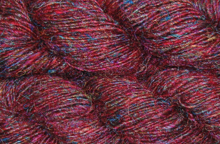310 yards Recycled Sari Silk Yarn, SUPER PREMIUM Handspun, Fair Trade, 6.9 oz, 195 grams
