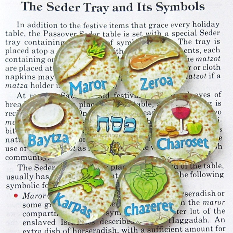 Passover Plate - set of 7 magnets