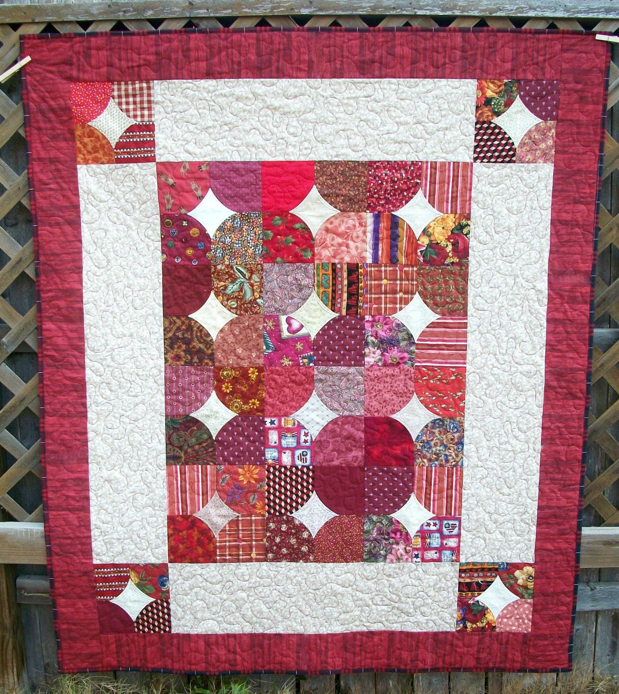Cathedral Window Scrap Lap Quilt