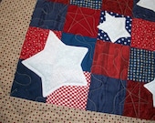 Patriotic Star Quilt - Wall Hanging - Table Topper - Doll Quilt- under 50