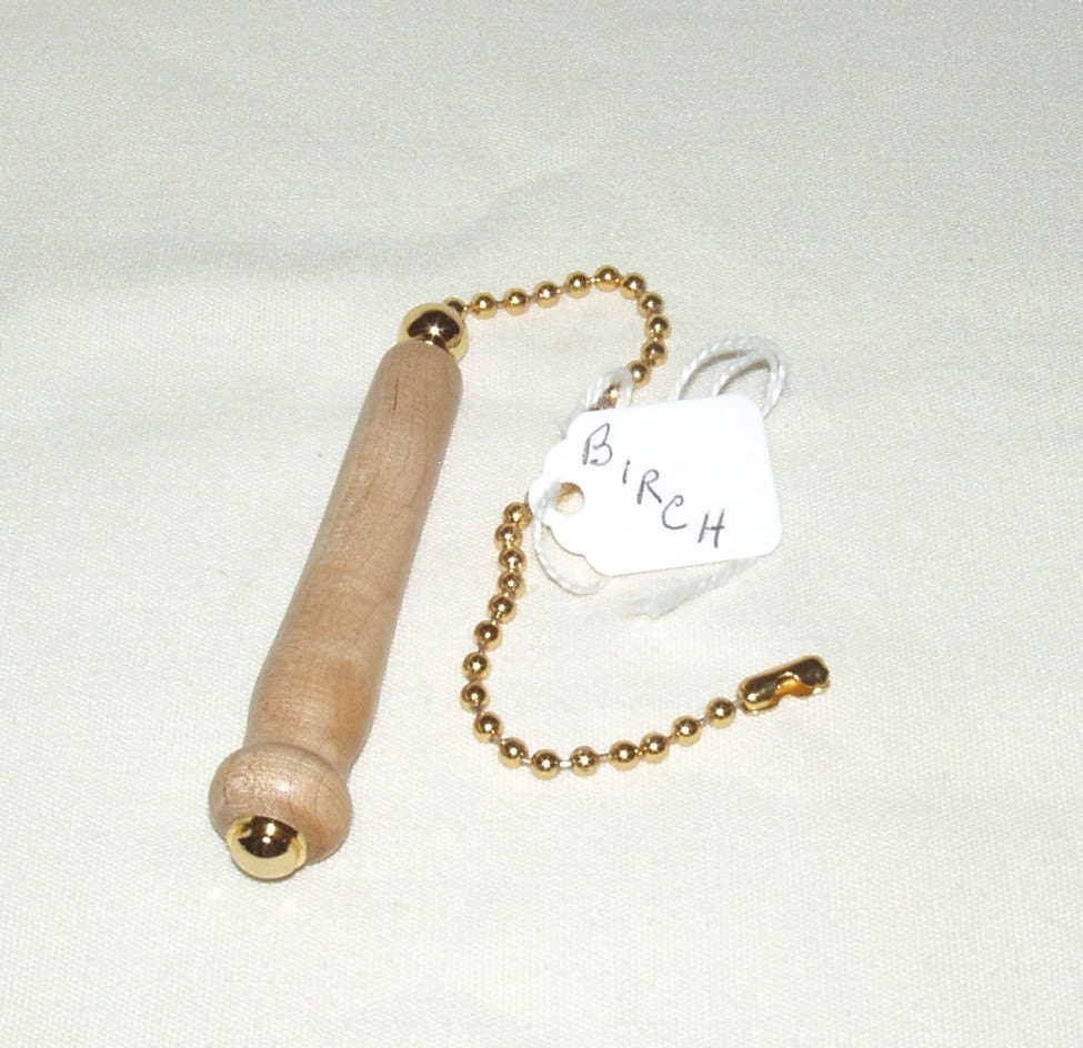 Light/Fan Pull, Handcrafted, Birch Wood