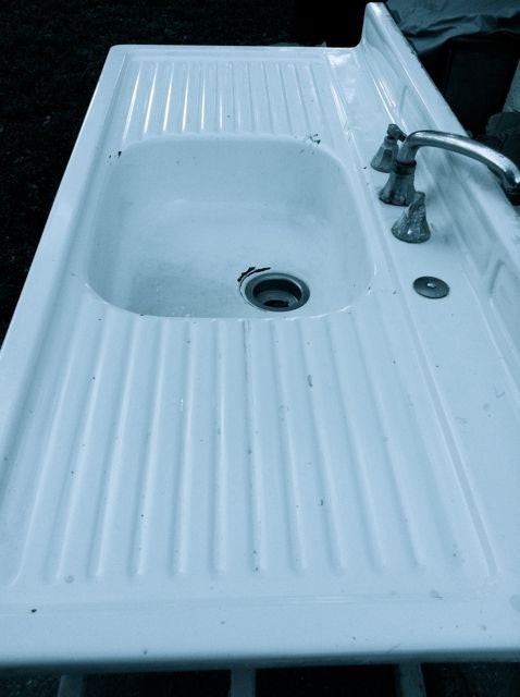 Reserved Vintage Farmhouse Single Basin Double Washboards Sink