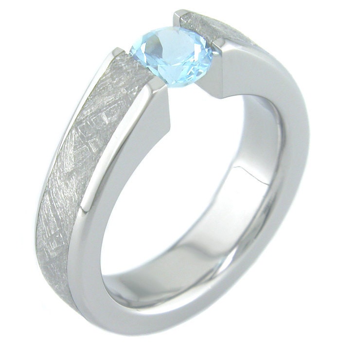Venus Meteorite Tension Set Titanium Ring Venus Meteorite Tension Set Titanium Ring