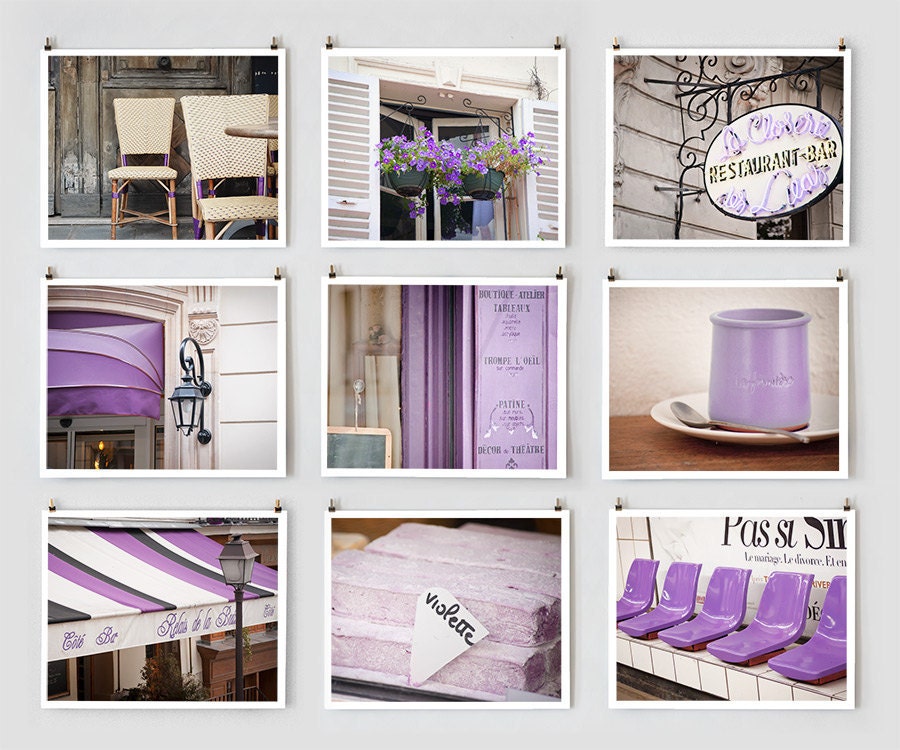 Paris Photography Collection, Purple Wall Art - French Art Prints, Large Wall Art, Paris Decor, Color Photography