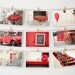Paris Postcard Set, Framable Photo Cards, Red, Paris Photography, 4x6 Art Prints