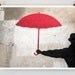 Paris Graffiti, Red Umbrella - Paris Photography - 16x20 French Photograph Large Art Prints - Modern Print - Red Urban Art