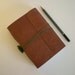 Recycled Repurposed Eco Friendly Leather Journal / Notebook in Brown & Green - Medieval Longstitch - ships now