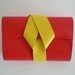 Sale 33% off Leather Notebook - small journal / sketchbook - Red & Yellow - Bright, colourful