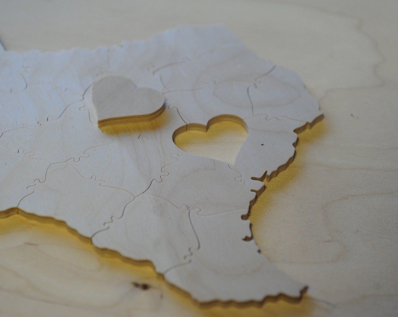 Puzzle Wedding Guest Book, 50 Wood Pieces, Choose a Shape