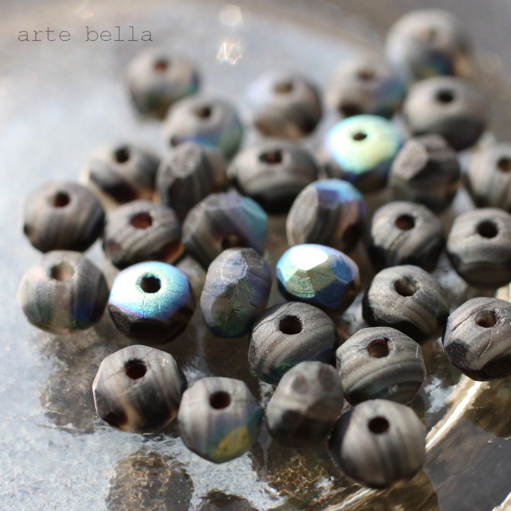STEEL No. 2 .. Premium Czech Matte Glass Beads (835-25)