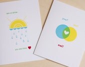 You, me, oui and Rain or Shine Cards- Printable PDF