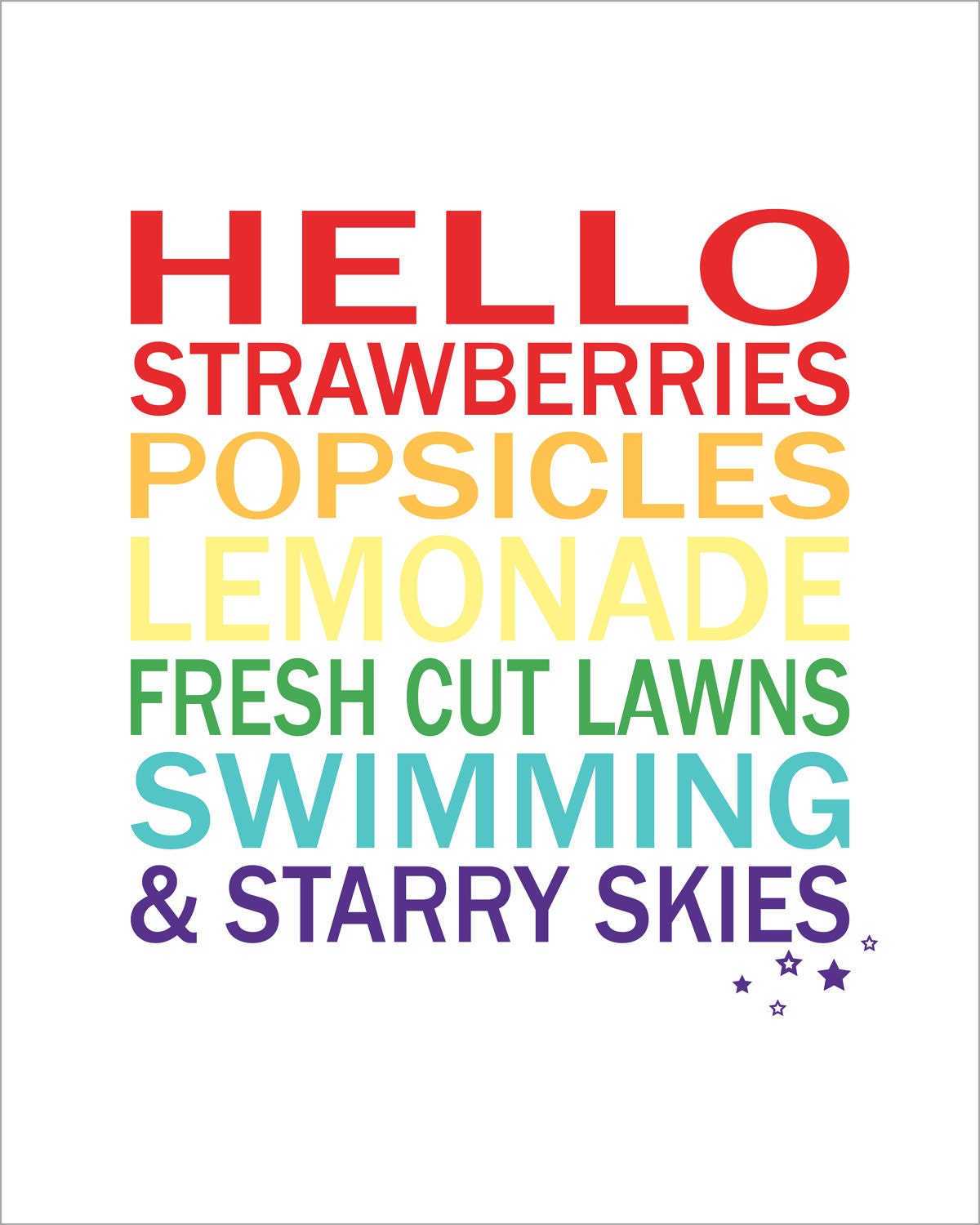 Hello Summer - 8x10 Print