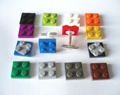 Pick your fav colour silver plated Cufflinks - Handmade with LEGO(r) Plates