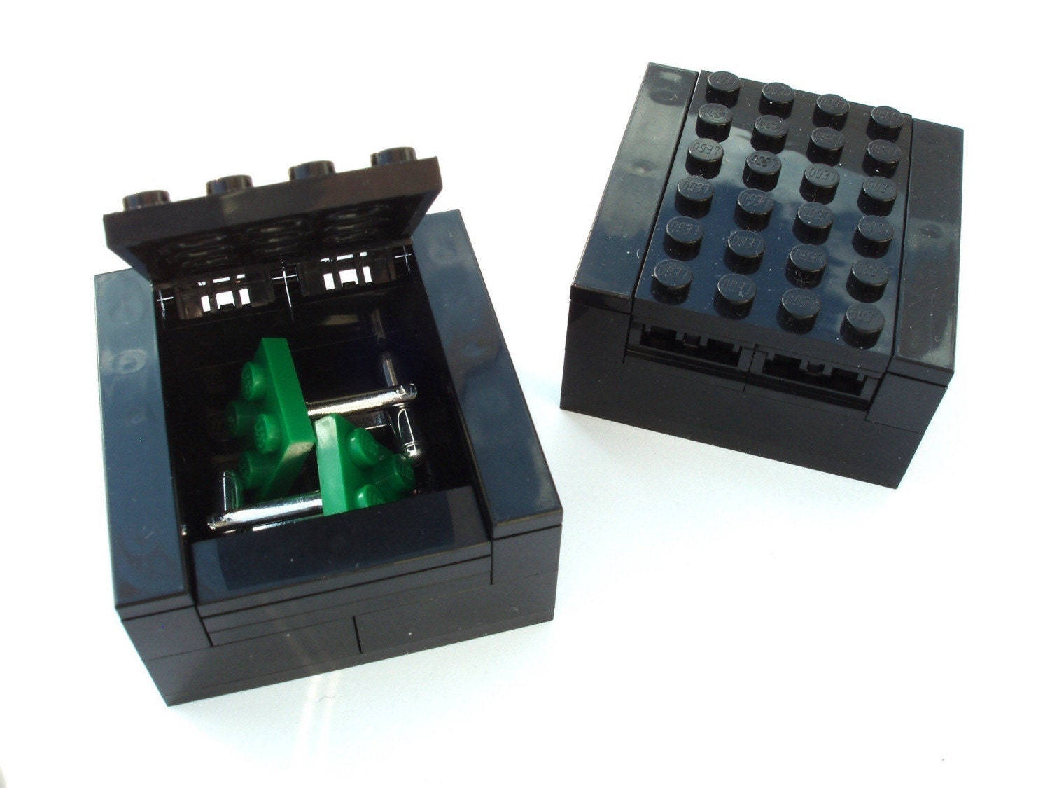 Pick your own colour Lego Plate Cufflinks - silver plated - BUY 1 PAIR GET 1 FREE