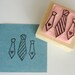 Father's Day Hand Carved Rubber Stamp Three Ties
