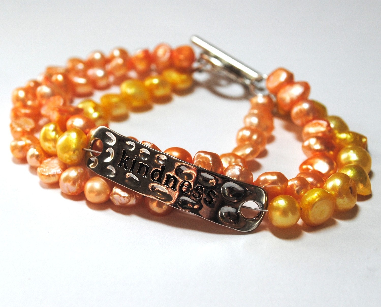 Kindness Freshwater Pearl Yellow and Orange Bracelet