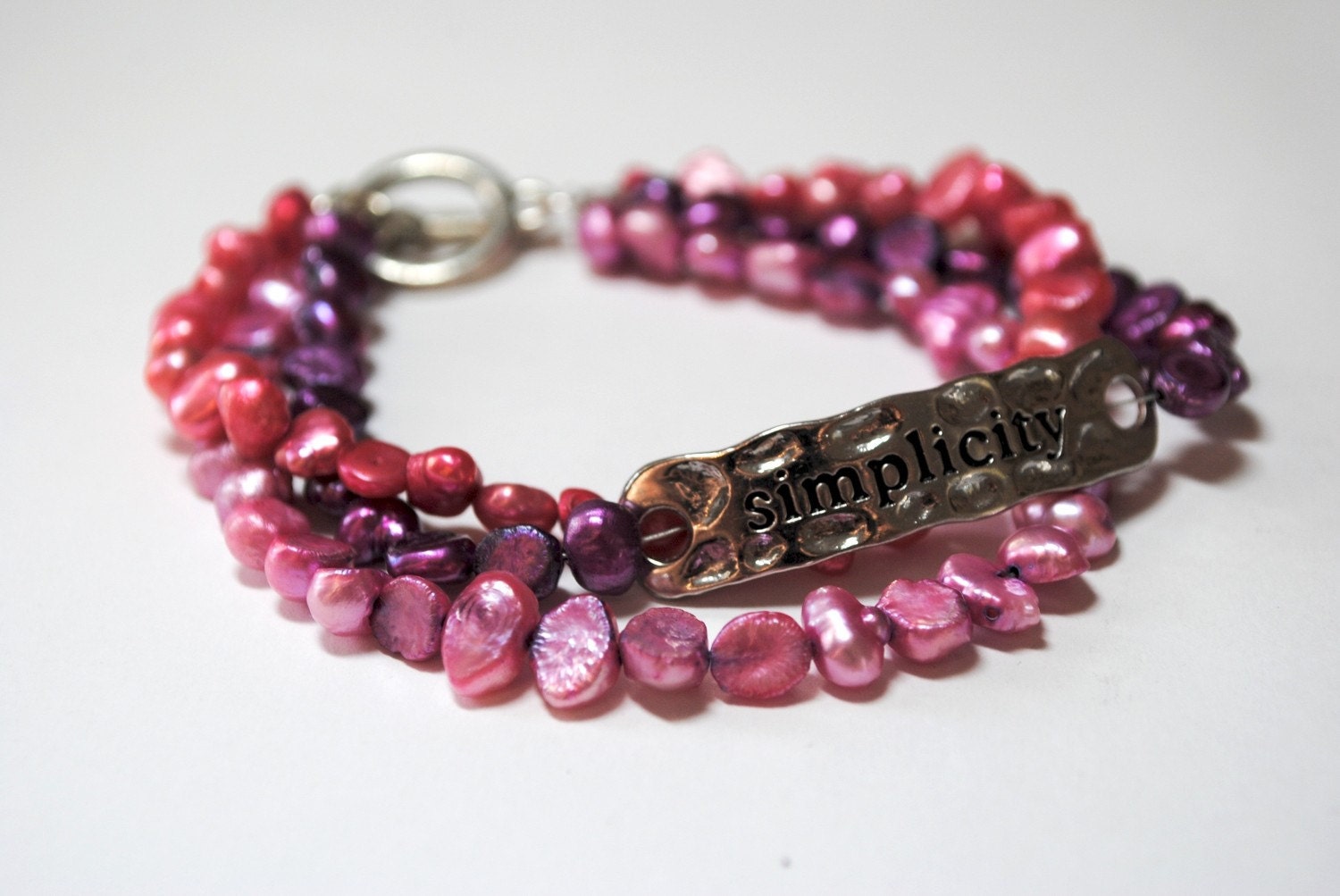 Simplicity Freshwater Pearl Pink and Purple Bracelet