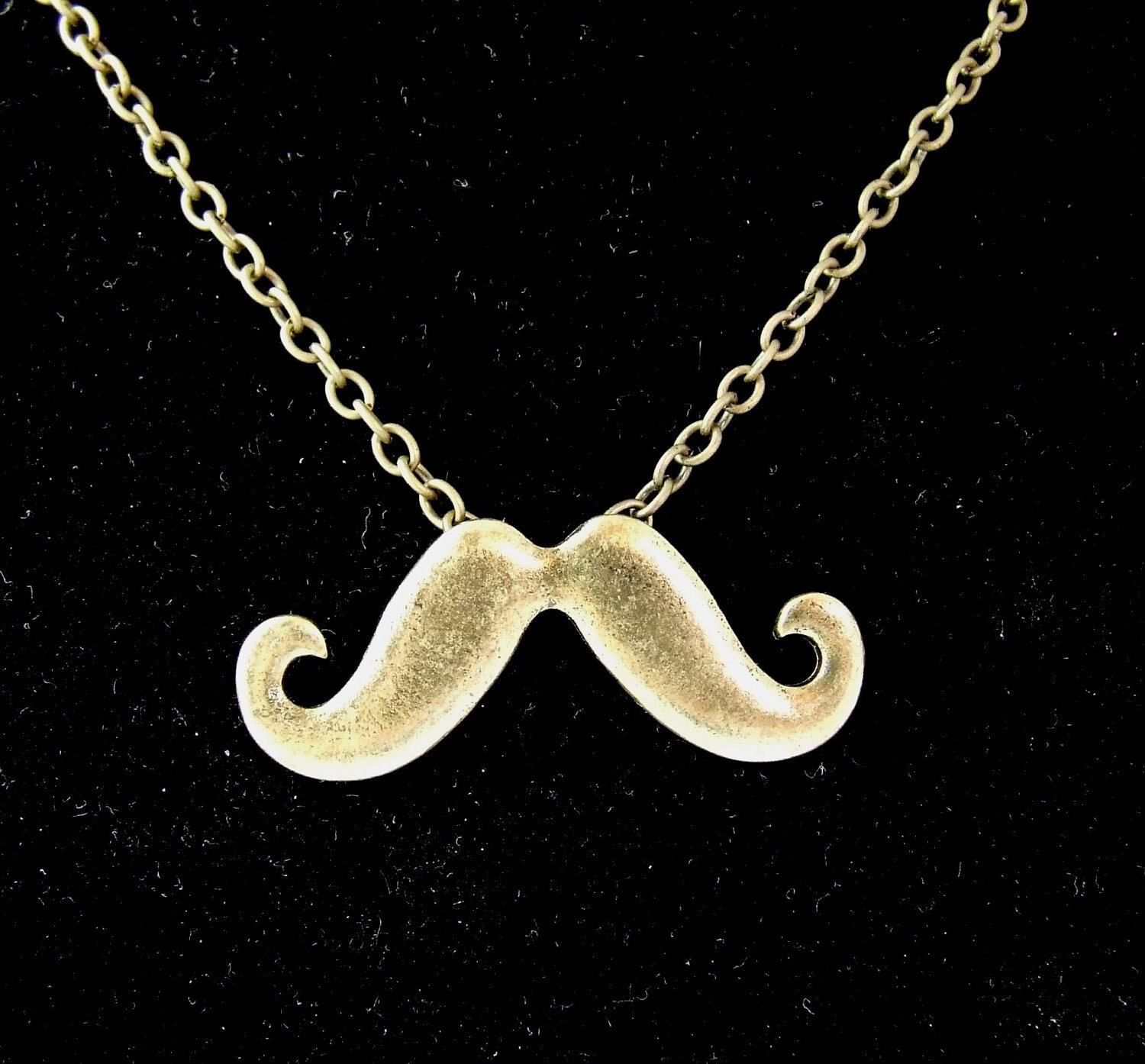 Mustache in Brass Chunky Necklace