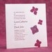 Hydrangea - pressed flower Letterpress Wedding Invitation - fuchsia on white
