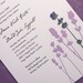 Lavender Field - pressed flower Letterpress Wedding Invitation - lavender/cocoa on pearl
