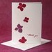 Hydrangea - pressed flower Thank You Card set of 5 - fuchsia on white