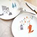 Porcelain plate - Cabin in the woods