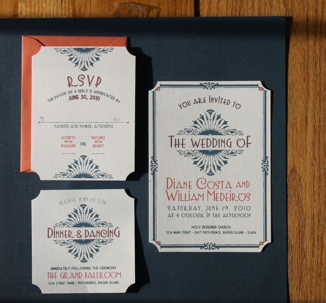 Art Deco/Vintage Glam Wedding Invitations --DIY Wedding Digital Download or Printed for You