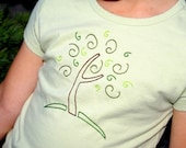 Customizable Hand Embroidered Earthy Tree TSHIRT ONESIE BODYSUIT