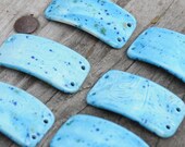 Pottery Bracelet Bead or Finding in Blue Caprice