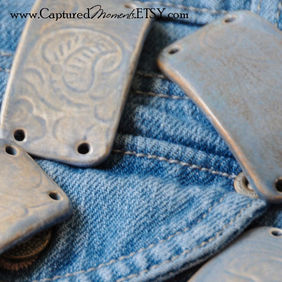 Worn out blue Jeans Bracelet Bead