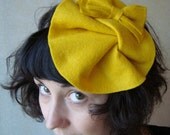 Yellow Beret Cocktail Hat