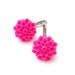 Hot Pink Mini Mum Cabochon Flower Earrings