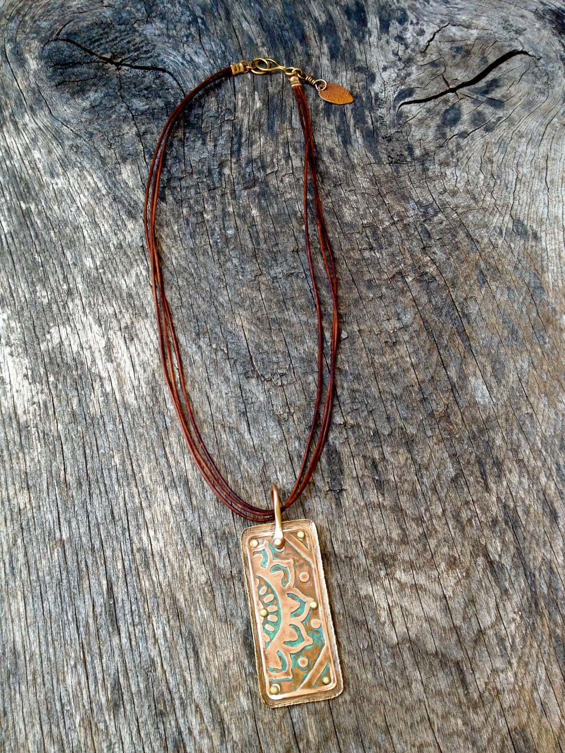 Mixed Metal Mehndi Pendant