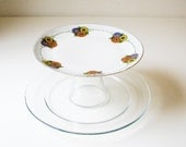 2 Tier Plate - Dessert - Appetizer - Cupcakes - Clear Glass - Vintage Plate - Casual Wedding