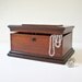 Antique Walnut Burl Wood Top Jewelry Box - Keyhole