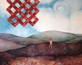 Social Patterns  Sustenance I a limited Edition Giclee of a watercolor painting