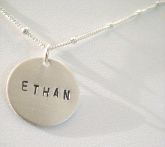 Personalized Silver Charm Necklace Satellite Chain / One