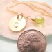SIMPLE GOLD INITIAL Necklace  - with Green Peridot